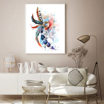 Colorful Feathers Watercolor Art Home Decor Premium Quality Poster Print Choose Your Sizes