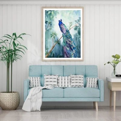 Peacock on Tree 3D Design Home Decor Premium Quality Poster Print Choose Your Sizes