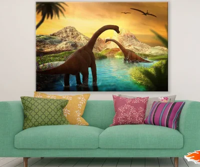 Dinosaurs Digital Painting Print 100% Australian Made