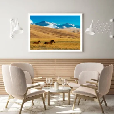 Horses Running in Grass Field Home Decor Premium Quality Poster Print Choose Your Sizes