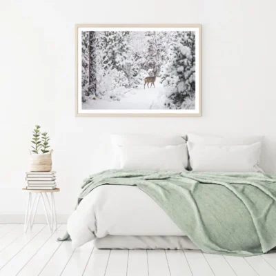 Deer in Forest Photograph Home Decor Premium Quality Poster Print Choos