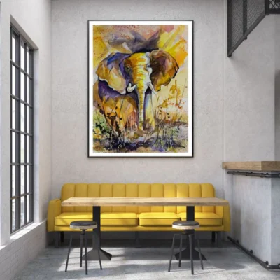 Elephant Watercolor Painting Home Decor Premium Quality Poster Print Choose Your Sizes
