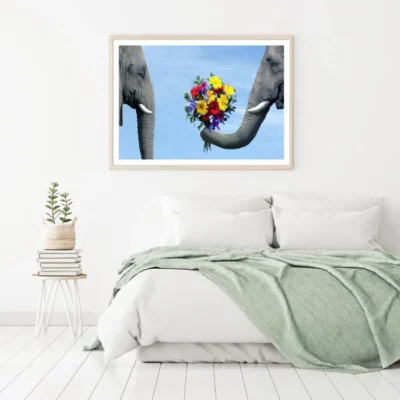 Elephants & Flower Bouquet View Home Decor Premium Quality Poster Print Choose Your Sizes