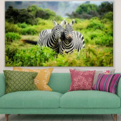 Zebras in Forest Photograph View Print 100% Australian Made