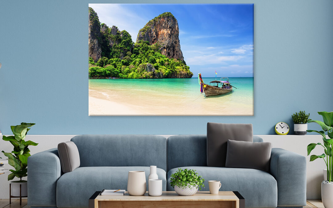 Longtail Boat at Railay Beach Wall Art Print 100% Australian Made