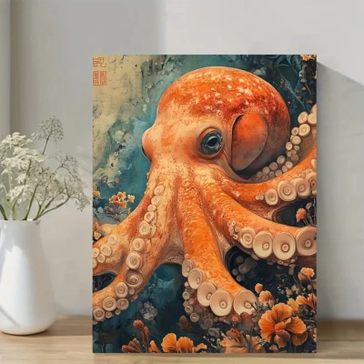 Tokyo Aquarium Octopus Wall Art Canvas Framed 40x60