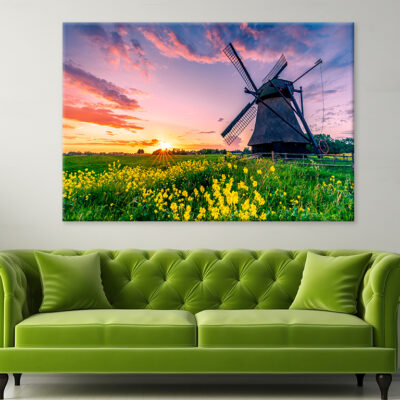 Water Scoop Mill In East-Friesland Wall Art Print 100% Australian Made