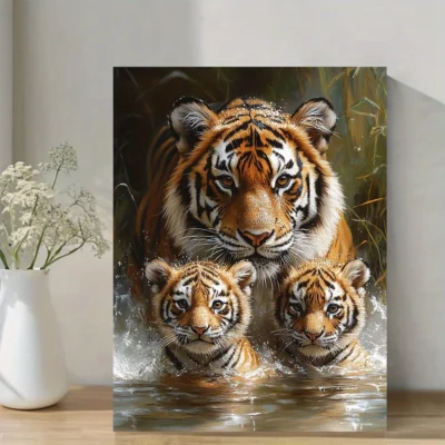 Tigers Painting  Wall Art Canvas Framed 40x60