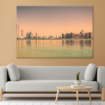 Abu Dhabi Skyline at Sunset Glow Wall Art Print 100% Australian Made