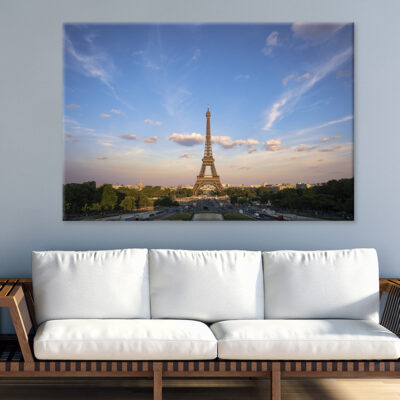 Vibrant Eiffel Tower At Sunset   Wall Art Print 100% Australian Made