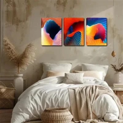 3pcs Floral Garden Landscape Wall Art Set Canvas Framed 40x60cm - High Quality Print 100% Australian Made Wall Canvas Ready to Hang