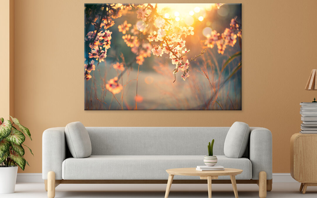 Spring Blossom with Sun Flares Wall Art Print 100% Australian Made