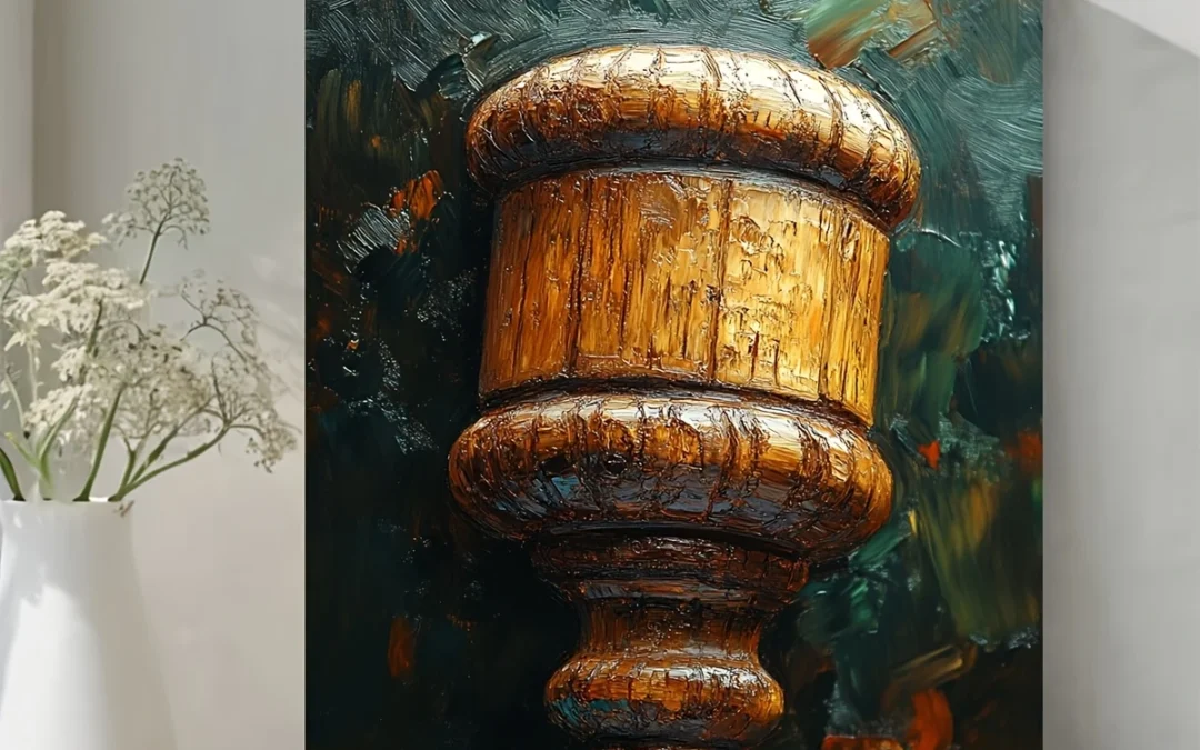 Judge’s Gavel Oil Painting Wall Art Canvas Framed 40×60