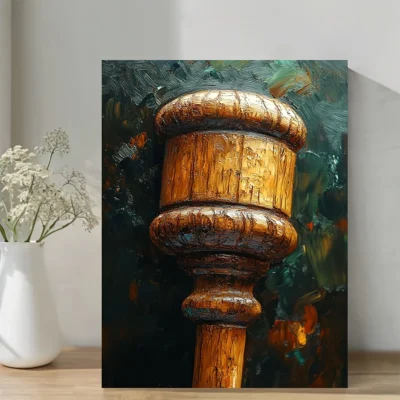 Judge's Gavel Oil Painting Wall Art Canvas Framed 40x60