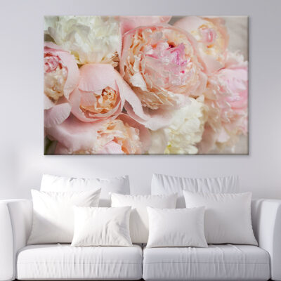 Pink Peonies Bouquet Close-Up Wall Art Print 100% Australian Made