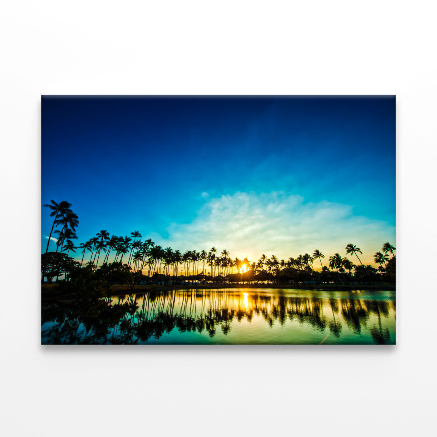 Trees Sunset Reflection Hawaii Wall Art Print 100% Australian Made - Image 2