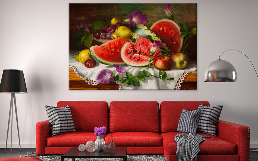 Oil Painting Still Watermelon Wall Art Print 100% Australian Made
