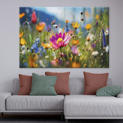 Spring Flower Field Summer Meadow Wall Art Print 100% Australian Made