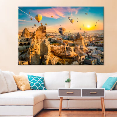 Hot Air Balloons At Sunset  Wall Art Print 100% Australian Made