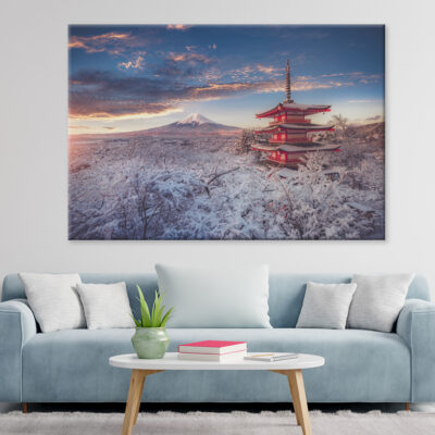 Mountain Fuji And Chureito Pagoda  Wall Art Print 100% Australian Made
