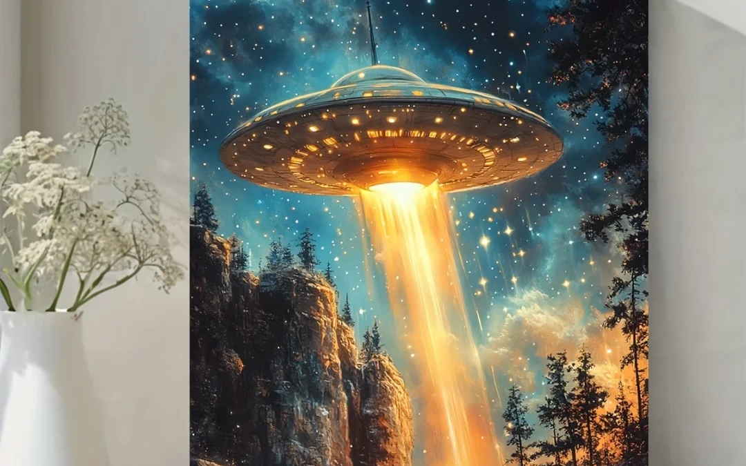 No Escape UFO Wall Art Canvas Framed 40×60