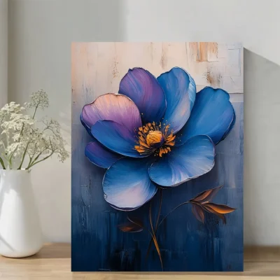 Abstract Floral Oil Paint Wall Art Canvas Framed 40x60