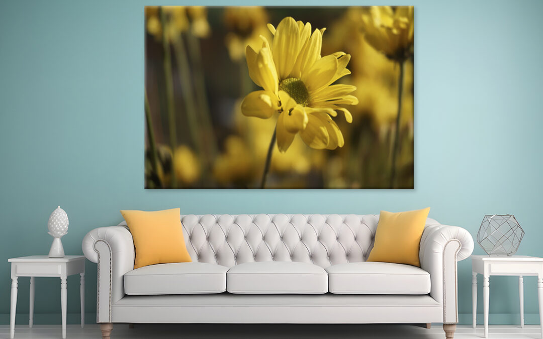 Golden Hues Of Yellow Flowers  Wall Art Print 100% Australian Made