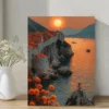 Dubrovnik Sunset Wall Art Canvas Framed 40x60