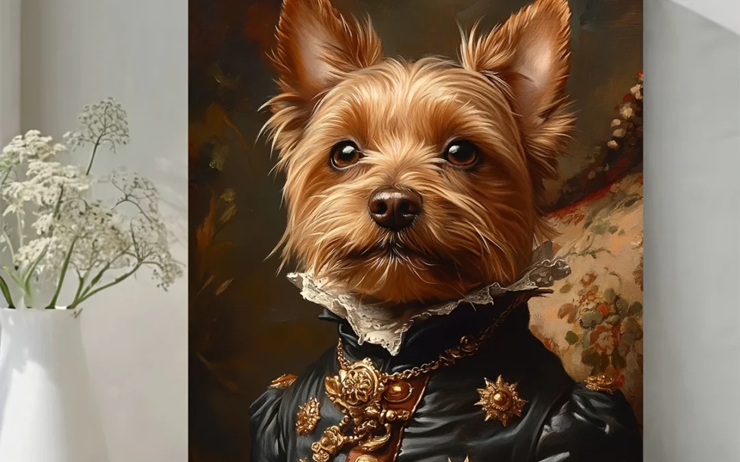 Yorkshire Terrier Portrait Wall Art Canvas Framed 40×60