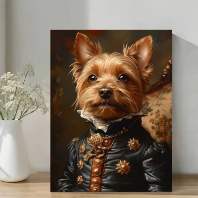 Yorkshire Terrier Portrait Wall Art Canvas Framed 40x60