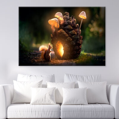 Standing Squirrel And Its Cottage Wall Art Print 100% Australian Made
