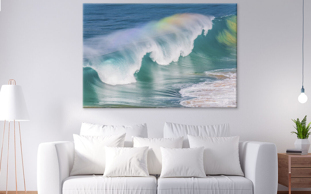 Sea Water Rainbows In The Waves Wall Art Print 100% Australian Made