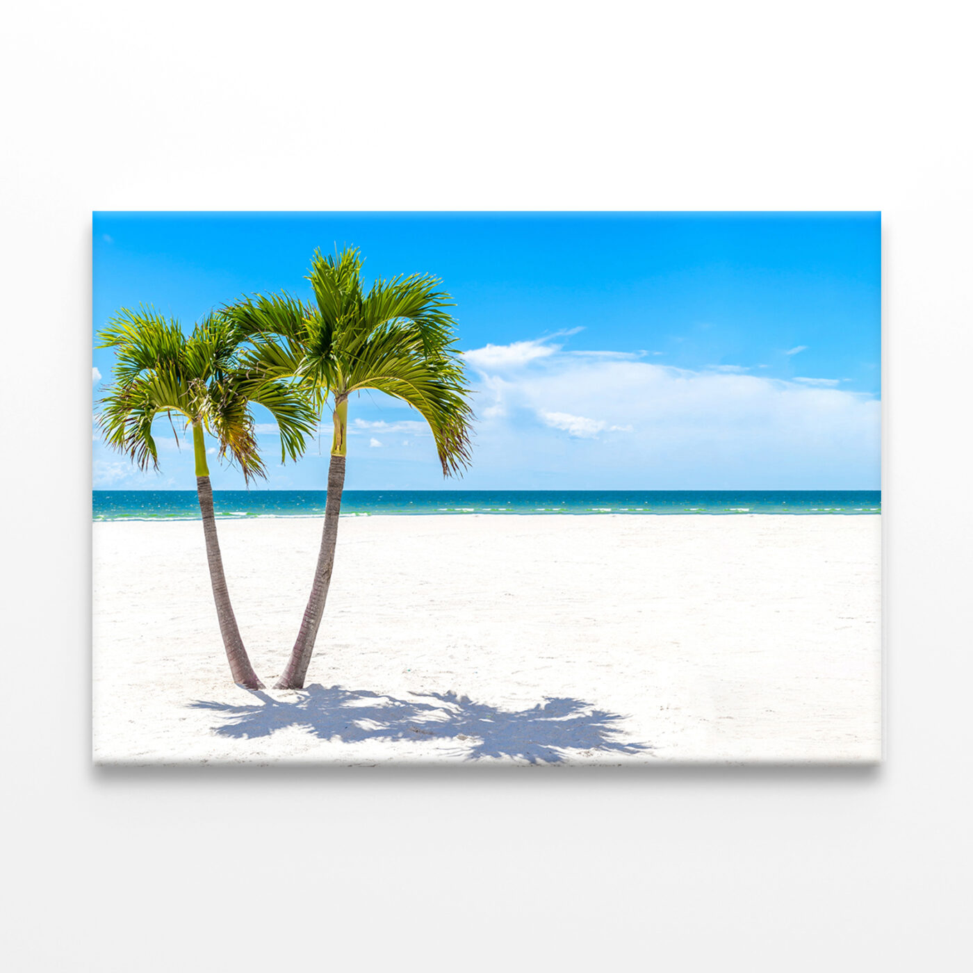 Twin Palm Trees on Florida Beach Wall Art Print 100% Australian Made - Image 3