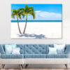 Twin Palm Trees on Florida Beach Wall Art Print 100% Australian Made