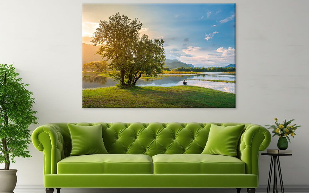 Woman Sitting On A Bench At A Lake Wall Art Print 100% Australian Made