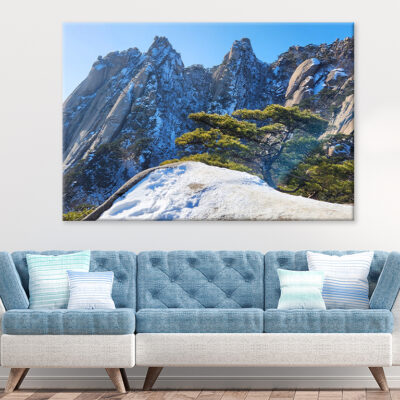 Winter Scenery of Dobongsan Wall Art Print 100% Australian Made