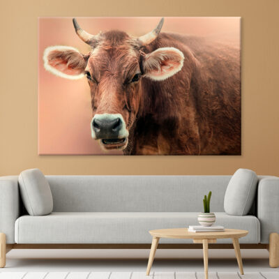 Portrait of Cow in the Forest Wall Art Print 100% Australian Made