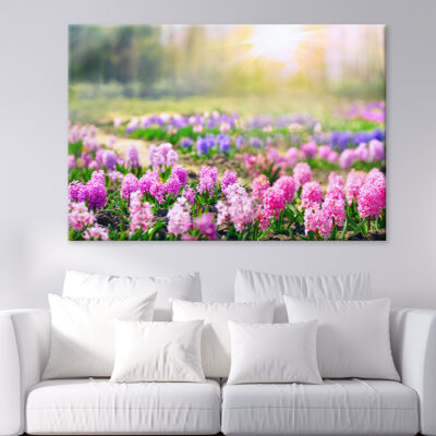 Spring Glade with Hyacinths in Forest Wall Art Print 100% Australian Made