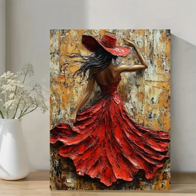 Mexican-Inspired Flamenco Dancer  Wall Art Canvas Framed 40x60