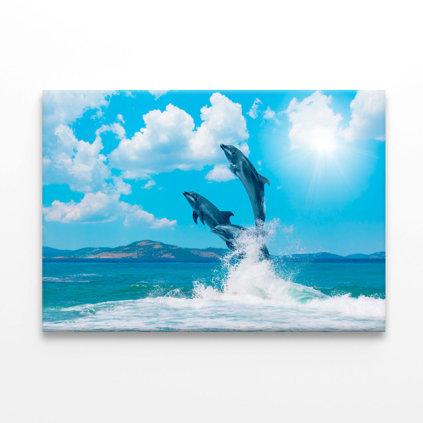 Dolphins Jumping on Water Wall Art Print 100% Australian Made - Image 3