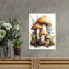 Vibrant Autumn Forest Scene with Mushrooms Wall Art Canvas Framed 40x60 - Image 3