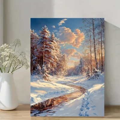 Winter Wonderland Wall Art Canvas Framed 40x60
