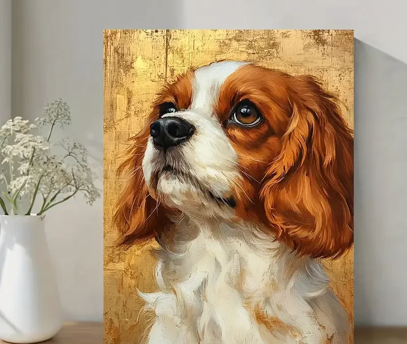 Realistic Dog Portrait Wall Art Canvas Framed 40×60
