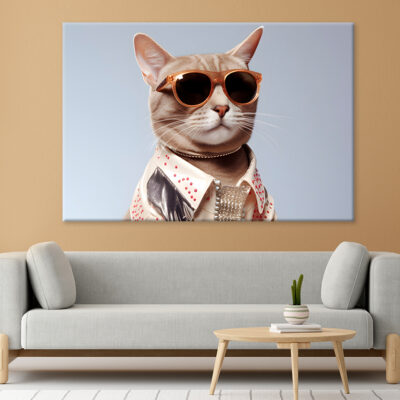 Aesthetic Cat Wearing Sunglasses Wall Art Print 100% Australian Made