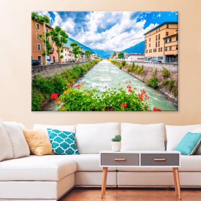 Town Of Tirano And Adda River  Wall Art Print 100% Australian Made