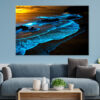 Bioluminescent Waves at Night Wall Art Print 100% Australian Made - Image 3