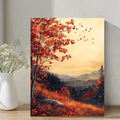 Autumn Landscape Wall Art Canvas Framed 40x60