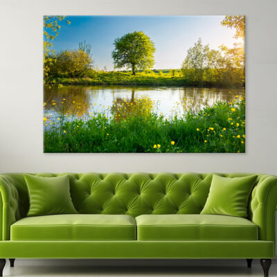 Spring Meadow by River Seret Wall Art Print 100% Australian Made
