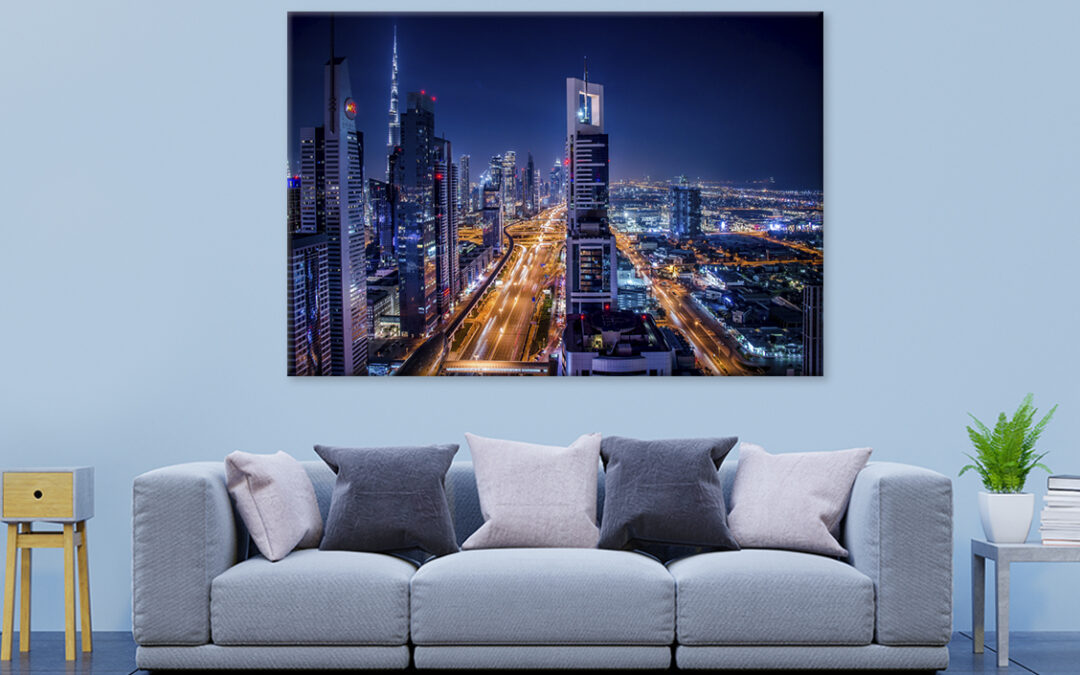 Vibrant Night City Lights Wall Art Print 100% Australian Made