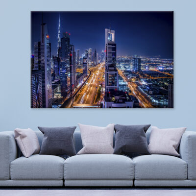Vibrant Night City Lights Wall Art Print 100% Australian Made